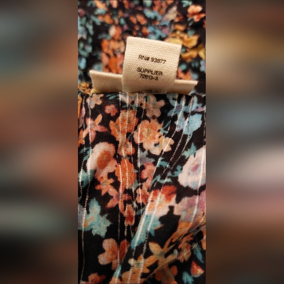 ANA Women's Floral Scoop Neck Peasant Top NWT Pouf Sleeves Boho 100% Cotton - Picture 14 of 16